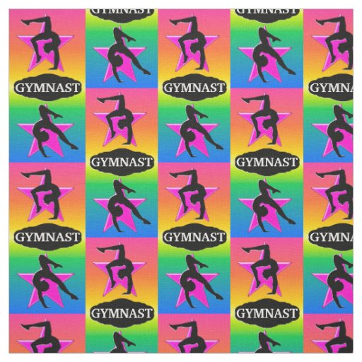 PINK RAINBOW GYMNAST FABRIC