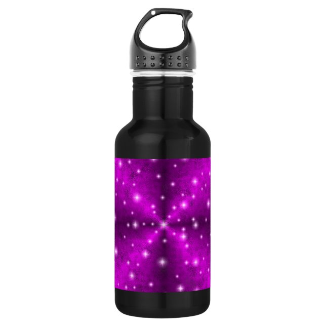 Pink Rainbow in Elephant Skin Leather optics Water Bottle (Front)