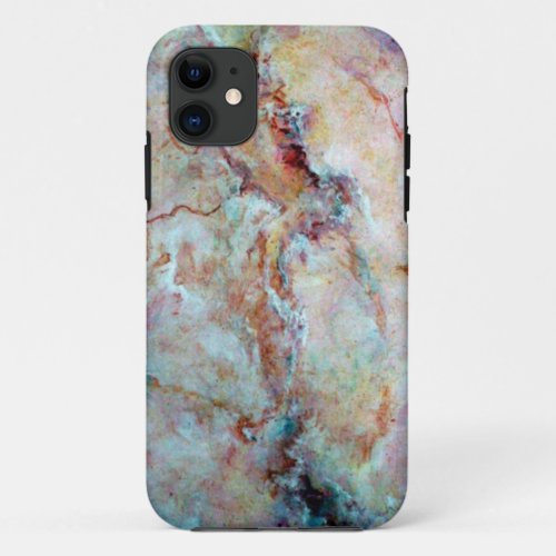Pink rainbow marble stone finish iPhone 11 case
