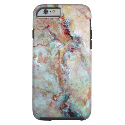 Pink rainbow marble stone finish tough iPhone 6 case