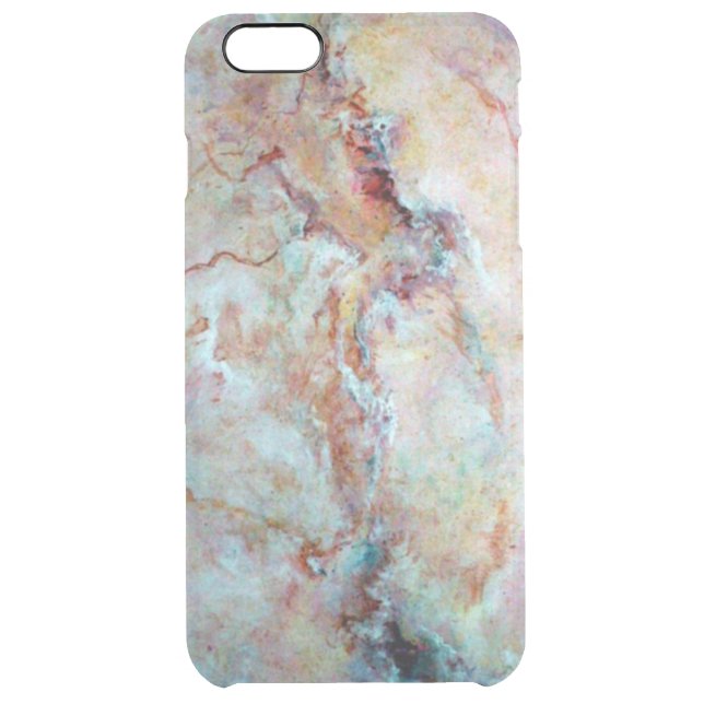 Pink rainbow marble stone finish uncommon iPhone case (Back)