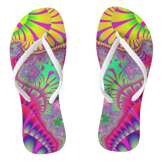 Pink Rainbow Melt Flip Flops (Footbed)