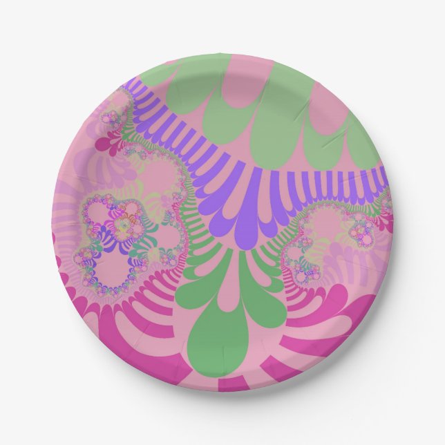 Pink Rainbow Mod Paper Plates (Front)