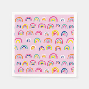 Pink Rainbow Pattern birthday Napkins