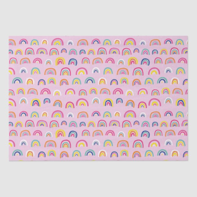Pink Rainbow Pattern Tissue Paper (Front)