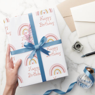 Pink Rainbow Pattern Wrapping Paper