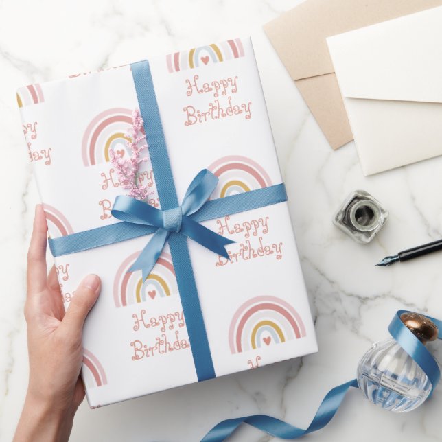Pink Rainbow Pattern Wrapping Paper (Gifting)