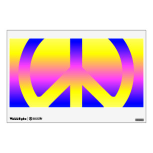 Pink Rainbow Peace Sign Wall Decal
