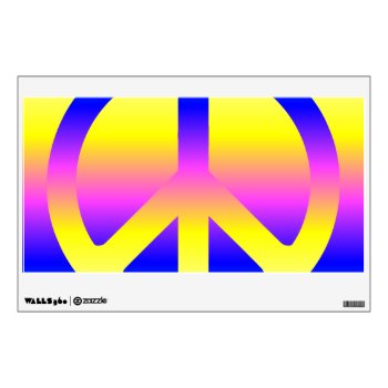 Pink Rainbow Peace Sign Wall Decal by peacegifts at Zazzle