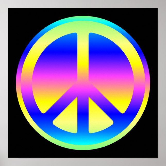 Pink Rainbow Peace Symbol Poster (Front)