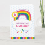 Pink Rainbow Personalized Birthday Card for Kids<br><div class="desc">Perfect for little girls,  this bright rainbow birthday card can be personalized with any name,  age and inside greeting. Matching envelope liners also available in my store.</div>