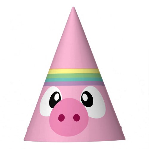 Pink Rainbow Piggy Face Costume Party Hat
