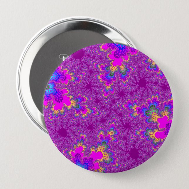Pink Rainbow Speckle Button (Front & Back)
