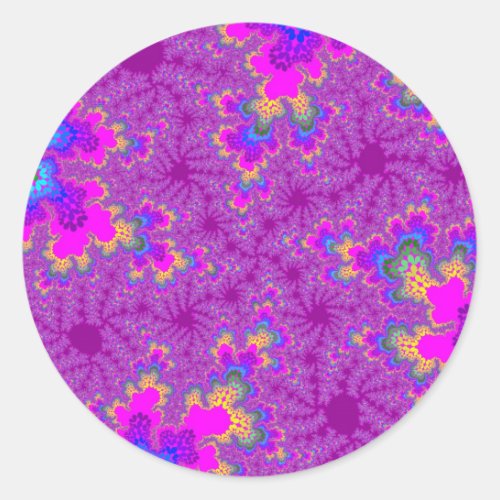 Pink Rainbow Speckle Classic Round Sticker