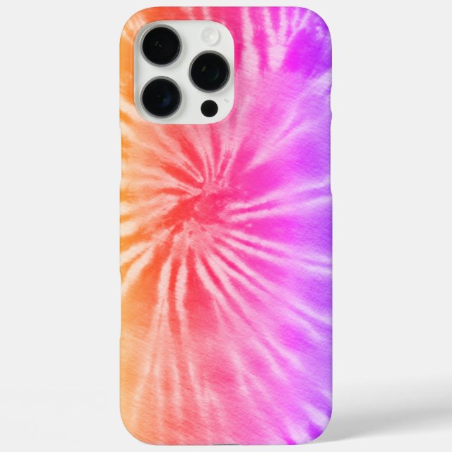 Pink Rainbow Spiral Tie Dye Case-Mate iPhone Case (Back)
