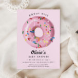 Pink Rainbow Sprinkle Donut Baby Shower Invitation<br><div class="desc">Pink Rainbow Sprinkle Donut Baby Shower Invitation</div>