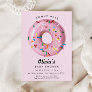 Pink Rainbow Sprinkle Donut Baby Shower Invitation