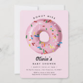 Pink Rainbow Sprinkle Donut Baby Shower Invitation (Front)