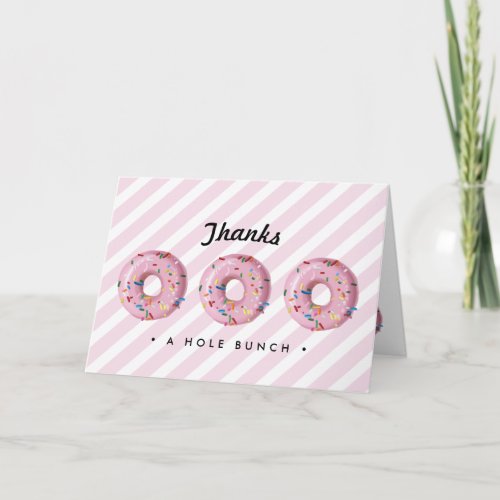 Pink Rainbow Sprinkle Donut Thank You Card