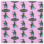 PINK RAINBOW STAR PERSONALIZED GYMNASTICS FABRIC