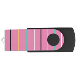 Pink Rainbow Striped USB Flash Drive