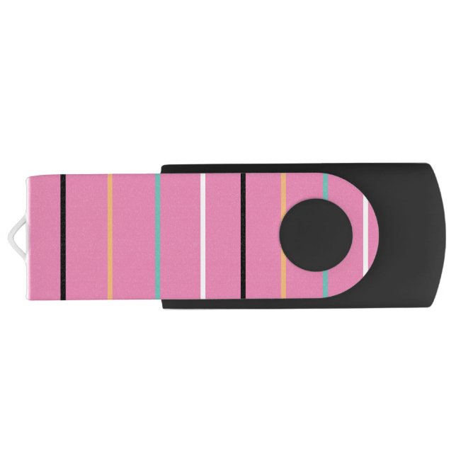 Pink Rainbow Striped USB Flash Drive (Back)