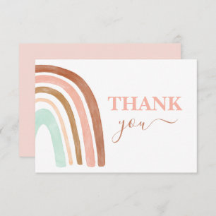 Pink Rainbow thank you Note Card