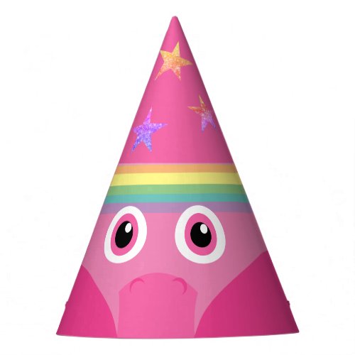 Pink Rainbow Unicorn Face Costume Party Hat