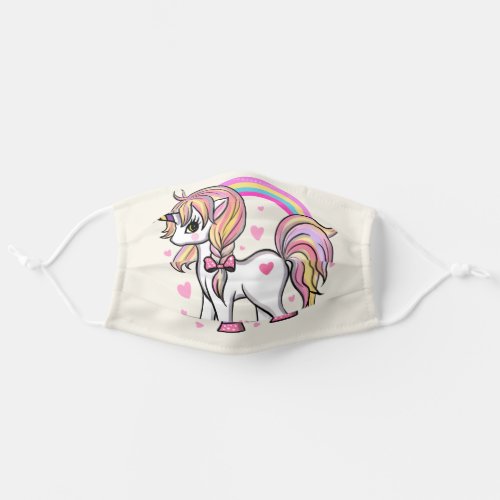Pink Rainbow Unicorn Heart Cloth Face Mask