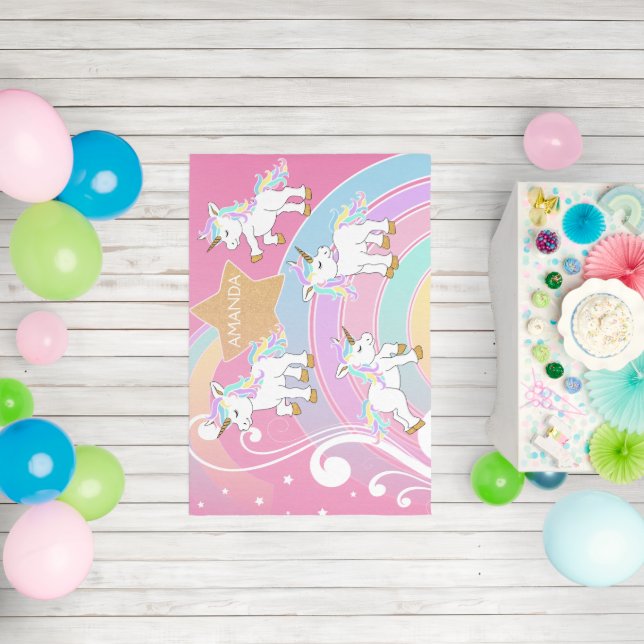 Pink Rainbow Unicorn Rug (Insitu (Birthday))