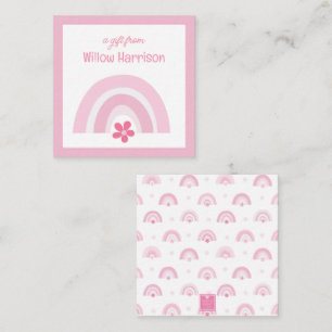 Pink Rainbows and Flowers Gift Enclosure Note Card