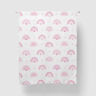 Pink Rainbows and Flowers Nursery Blackout Curtains