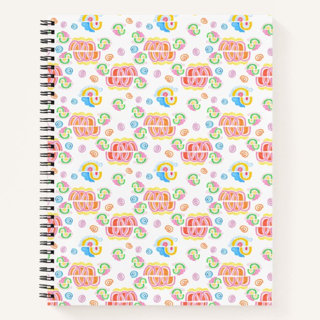 Pink rainbows and Swirls Notebook (Front)