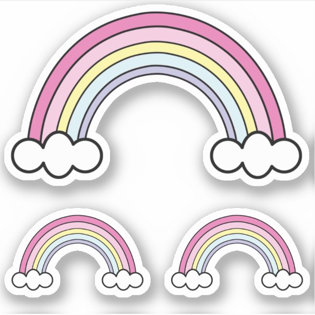 Pink Rainbows Sticker (Front)