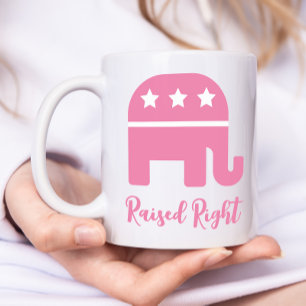 Pink Raised Right Republican Coffee Mug