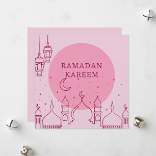 Pink Ramadan Kareem holiday Card