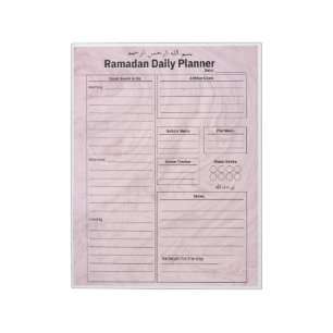 pink ramadan planner notepad