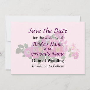 Pink Rambler Rose Save the Date