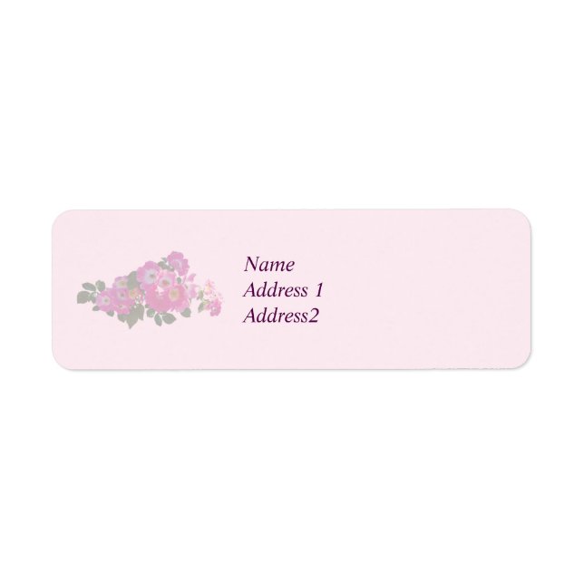Pink Rambler Rose Save the Date Label (Front)