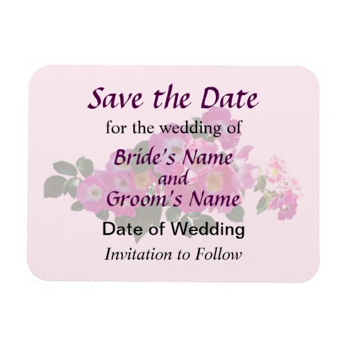 Pink Rambler Rose Save the Date Magnet