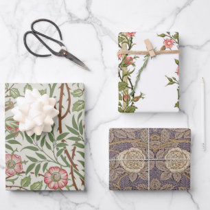 Pink Rambling Rose Vines Wrapping Paper Sheets