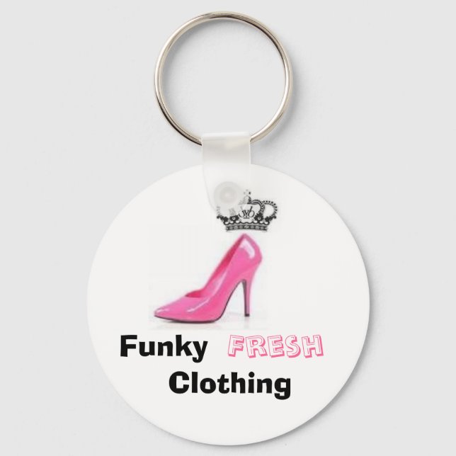 pink, RandR, Funky, Fresh, Clothing Keychain (Front)