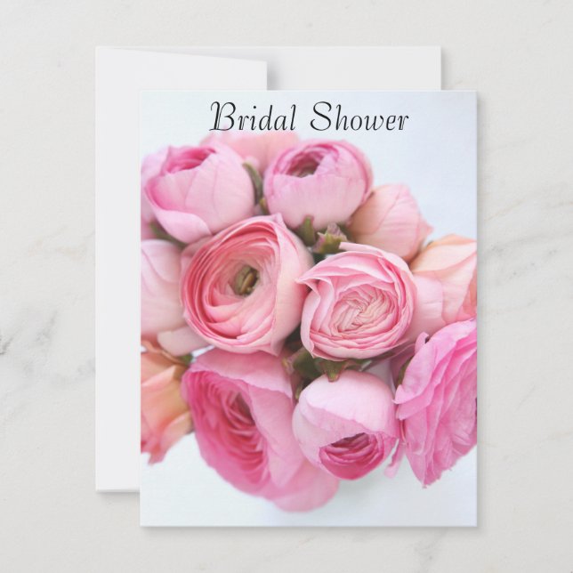 PInk ranunculus bunch bridal shower Invitation (Front)