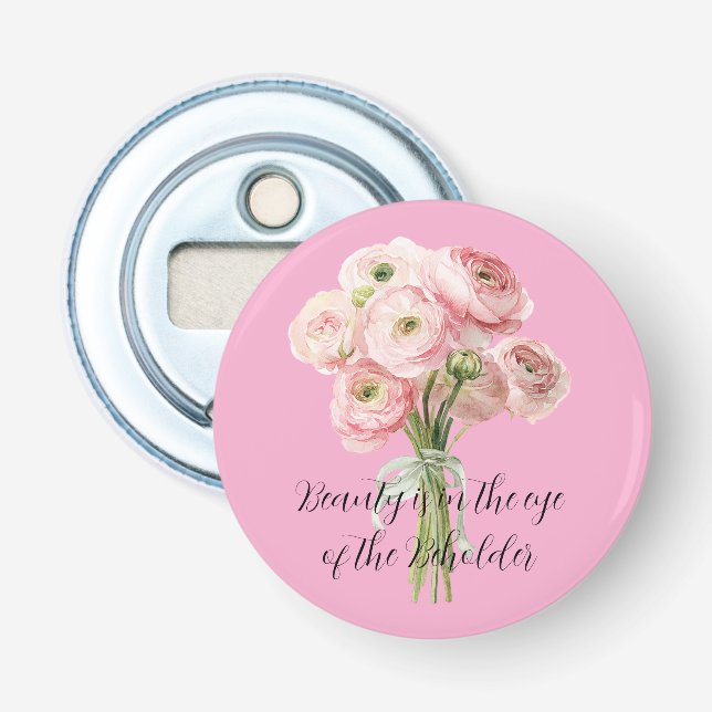 Pink Ranunculus Flowers   Bottle Opener (Front)