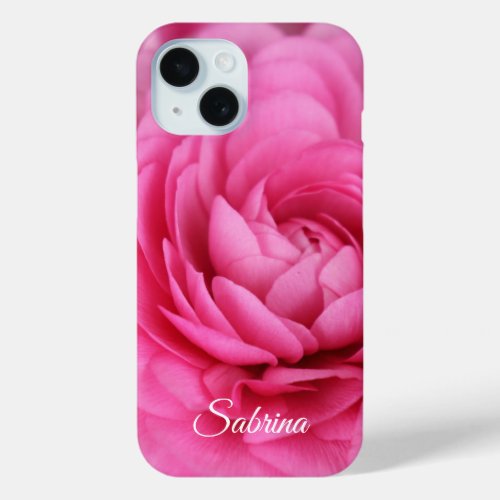 Pink Ranunculus Photograph iPhone 15 Case