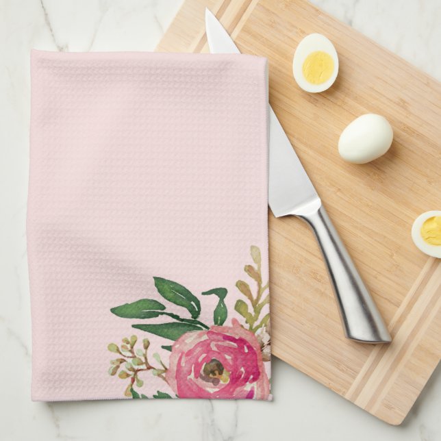Pink Ranunculus Towel (Quarter Fold)