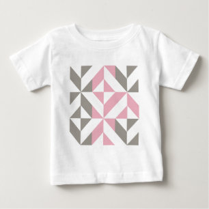 Pink Raspberry and Silver Geometric ZigZag Baby T-Shirt