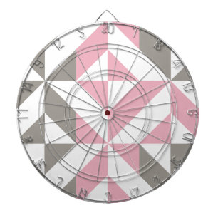 Pink Raspberry and Silver Geometric ZigZag Dart Board