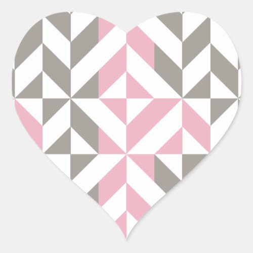 Pink Raspberry and Silver Geometric ZigZag Heart Sticker