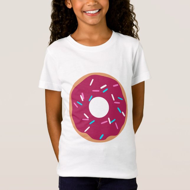 Pink Raspberry glazed donut T-Shirt (Front)